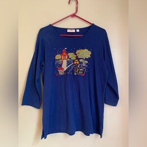 Quacker factory 3/4 sleeve t shirt school kindergarten teacher abc 123